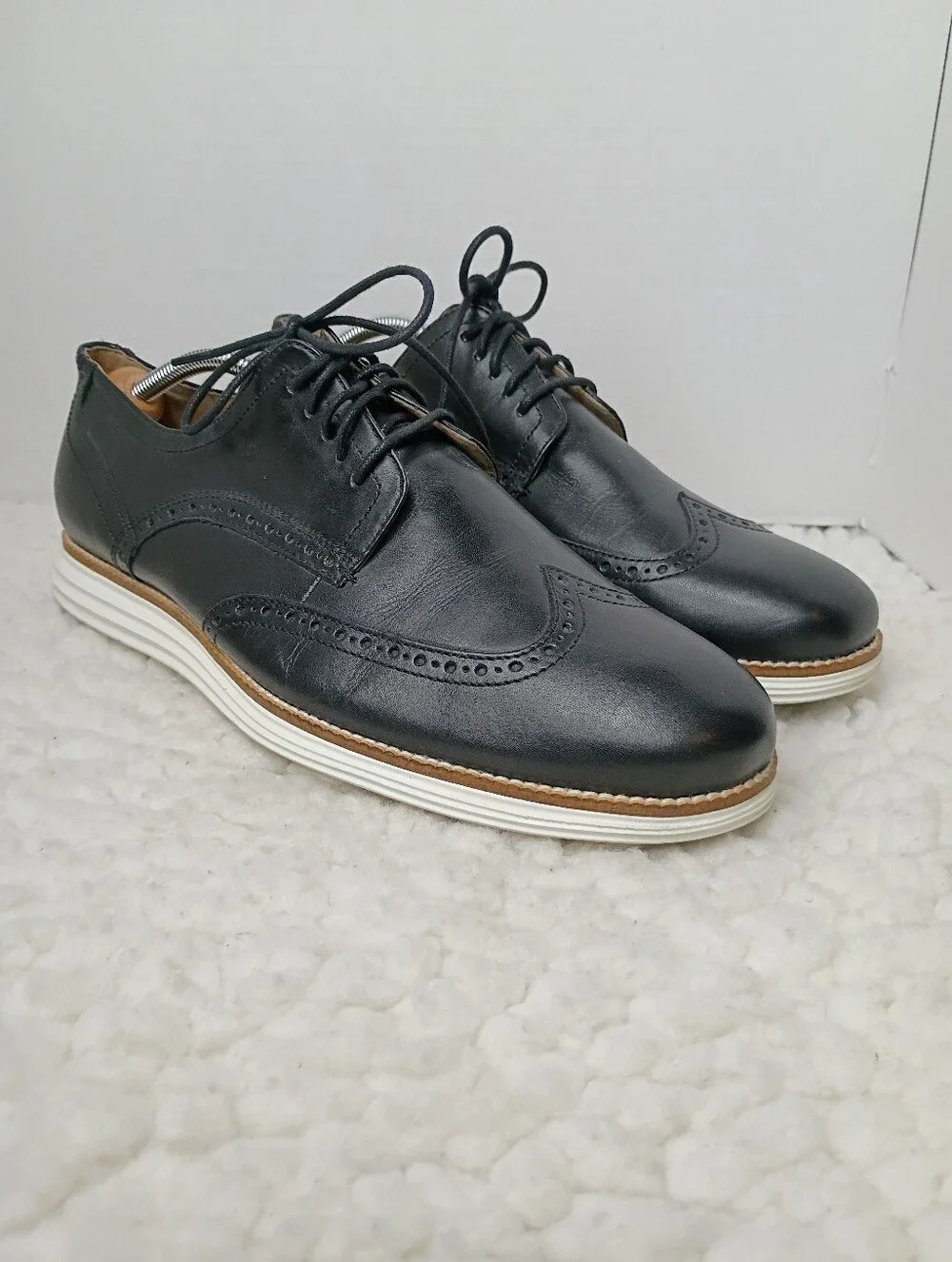 Cole Haan OriginalGrand Wingtip Oxford Black Leather Men 11.5 C26369 Dress